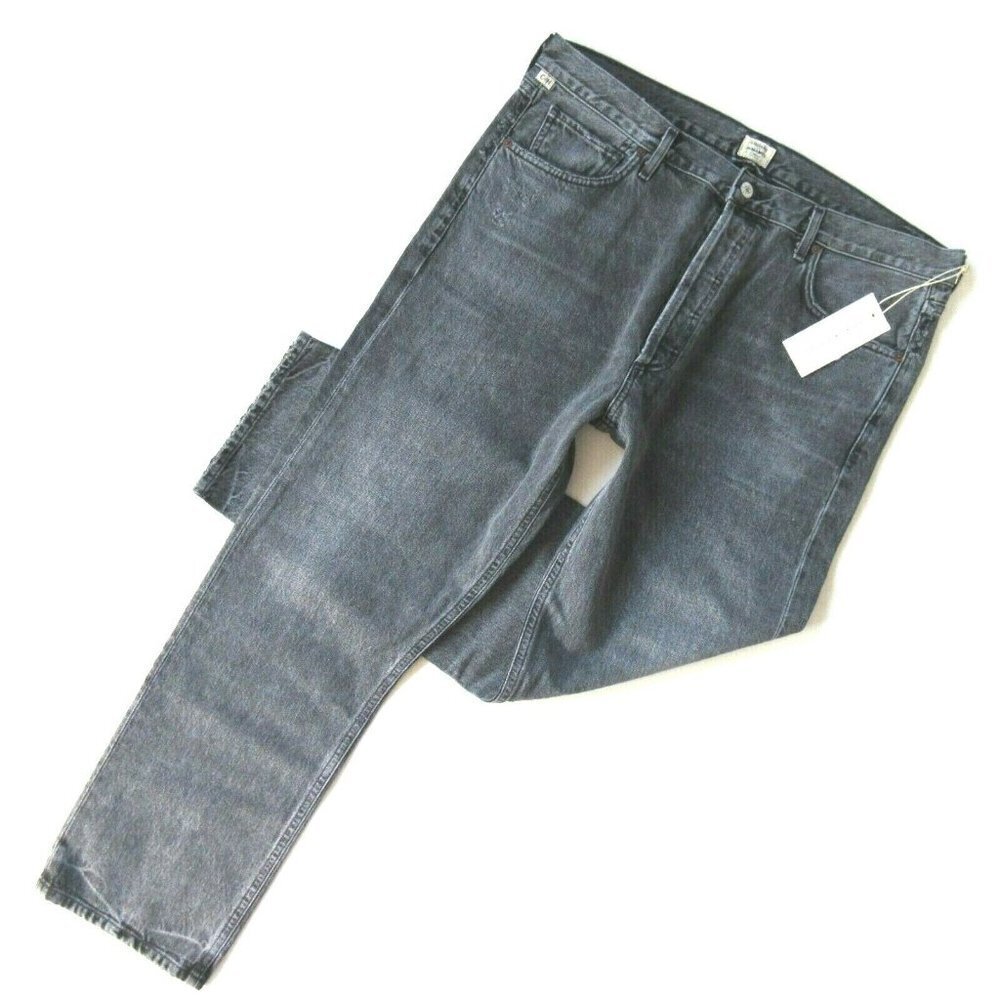 NWT Citizens of Humanity Charlotte in Grayscale High Rise Straight Jeans 32 $278